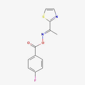 molecular formula C12H9FN2O2S B3160806 2-{[(4-Fluorobenzoyl)oxy]ethanimidoyl}-1,3-thiazole CAS No. 866149-24-8