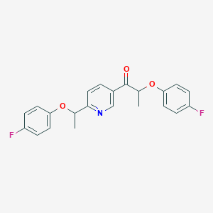 molecular formula C22H19F2NO3 B3160817 2-(4-Fluorophenoxy)-1-{6-[1-(4-fluorophenoxy)ethyl]pyridin-3-YL}propan-1-one CAS No. 866149-83-9