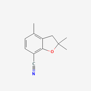 molecular formula C12H13NO B3160832 2,2,4-Trimethyl-2,3-dihydro-1-benzofuran-7-carbonitrile CAS No. 866151-54-4
