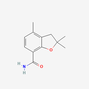 molecular formula C12H15NO2 B3160833 2,2,4-三甲基-2,3-二氢-1-苯并呋喃-7-甲酰胺 CAS No. 866151-55-5