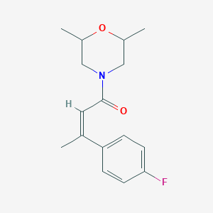 molecular formula C16H20FNO2 B3160838 (Z)-1-(2,6-dimethylmorpholino)-3-(4-fluorophenyl)-2-buten-1-one CAS No. 866152-86-5