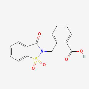 molecular formula C15H11NO5S B3160845 2-[(1,1,3-trioxo-1,3-dihydro-2H-1,2-benzisothiazol-2-yl)methyl]benzenecarboxylic acid CAS No. 866153-03-9