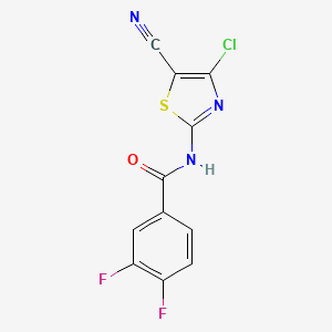 molecular formula C11H4ClF2N3OS B3160854 N-(4-chloro-5-cyano-1,3-thiazol-2-yl)-3,4-difluorobenzamide CAS No. 866154-05-4