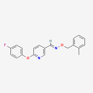molecular formula C20H17FN2O2 B3160857 6-(4-fluorophenoxy)nicotinaldehyde O-(2-methylbenzyl)oxime CAS No. 866154-10-1