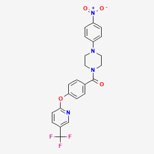molecular formula C23H19F3N4O4 B3160860 [4-(4-Nitrophenyl)piperazino](4-{[5-(trifluoromethyl)-2-pyridinyl]oxy}phenyl)methanone CAS No. 866154-42-9