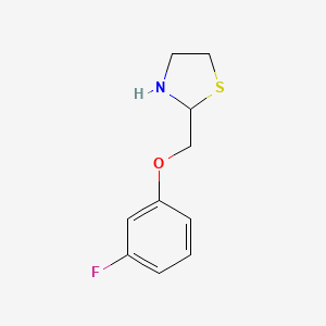 molecular formula C10H12FNOS B3160901 2-[(3-Fluorophenoxy)methyl]-1,3-thiazolidine CAS No. 866155-27-3