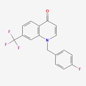 molecular formula C17H11F4NO B3160903 1-[(4-Fluorophenyl)methyl]-7-(trifluoromethyl)-1,4-dihydroquinolin-4-one CAS No. 866155-75-1