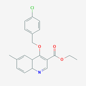 molecular formula C20H20ClNO3 B3160910 Ethyl 4-[(4-chlorobenzyl)oxy]-6-methyl-4a,8a-dihydro-3-quinolinecarboxylate CAS No. 866155-82-0