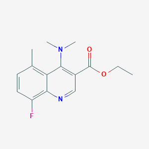 molecular formula C15H17FN2O2 B3160914 Ethyl 4-(dimethylamino)-8-fluoro-5-methyl-3-quinolinecarboxylate CAS No. 866155-85-3