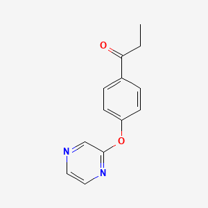 molecular formula C13H12N2O2 B3160954 1-[4-(2-Pyrazinyloxy)phenyl]-1-propanone CAS No. 866156-99-2