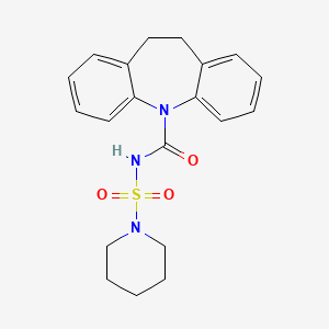 molecular formula C20H23N3O3S B3160969 N-(10,11-dihydro-5H-dibenzo[b,f]azepin-5-ylcarbonyl)tetrahydro-1(2H)-pyridinesulfonamide CAS No. 866157-40-6