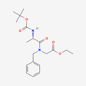 molecular formula C19H28N2O5 B3161013 (S)-Ethyl 2-(N-benzyl-2-(tert-butoxycarbonylamino)-propanamido)acetate CAS No. 86666-85-5
