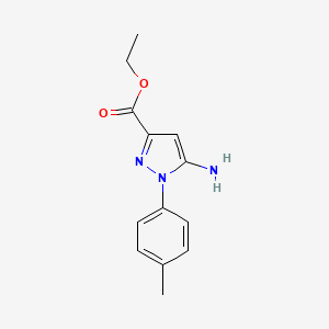 molecular formula C13H15N3O2 B3161038 5-Amino-1-p-tolyl-1H-pyrazole-3-carboxylic acid ethyl ester CAS No. 866837-98-1