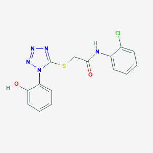 molecular formula C15H12ClN5O2S B316105 N-(2-chlorophenyl)-2-[1-(2-hydroxyphenyl)tetrazol-5-yl]sulfanylacetamide 