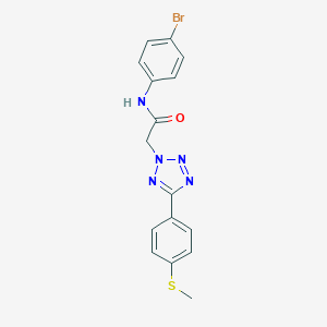 molecular formula C16H14BrN5OS B316106 N-(4-bromophenyl)-2-{5-[4-(methylsulfanyl)phenyl]-2H-tetraazol-2-yl}acetamide 