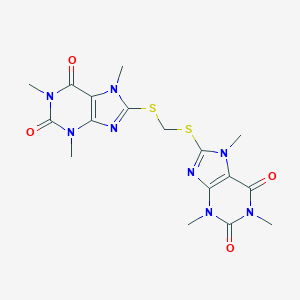 molecular formula C17H20N8O4S2 B316108 1,3,7-trimethyl-8-({[(1,3,7-trimethyl-2,6-dioxo-2,3,6,7-tetrahydro-1H-purin-8-yl)sulfanyl]methyl}sulfanyl)-3,7-dihydro-1H-purine-2,6-dione 