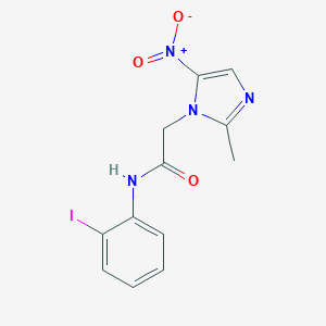 2-{5-nitro-2-methyl-1H-imidazol-1-yl}-N-(2-iodophenyl)acetamide