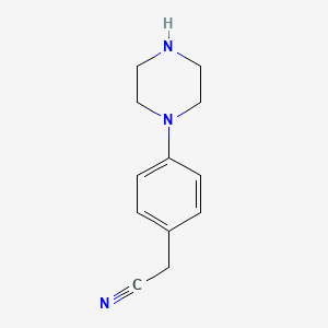 molecular formula C12H15N3 B3161126 (4-哌嗪-1-基苯基)乙腈 CAS No. 868244-47-7