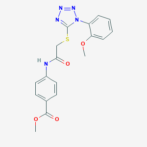 molecular formula C18H17N5O4S B316114 methyl 4-[({[1-(2-methoxyphenyl)-1H-tetrazol-5-yl]sulfanyl}acetyl)amino]benzoate 