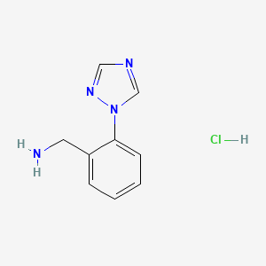 molecular formula C9H11ClN4 B3161226 1-[2-(1H-1,2,4-triazol-1-yl)phenyl]methanamine hydrochloride CAS No. 869591-75-3