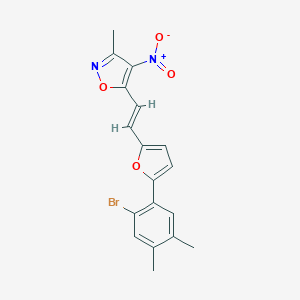 molecular formula C18H15BrN2O4 B316125 5-{2-[5-(2-Bromo-4,5-dimethylphenyl)-2-furyl]vinyl}-4-nitro-3-methylisoxazole 