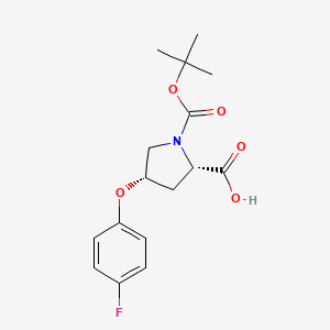 B3161252 (2S,4S)-1-(Tert-butoxycarbonyl)-4-(4-fluoro-phenoxy)-2-pyrrolidinecarboxylic acid CAS No. 869681-94-7