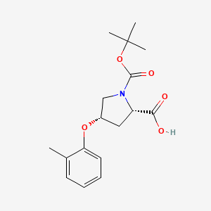 molecular formula C17H23NO5 B3161253 (2S,4S)-1-(Tert-butoxycarbonyl)-4-(2-methyl-phenoxy)-2-pyrrolidinecarboxylic acid CAS No. 869681-95-8