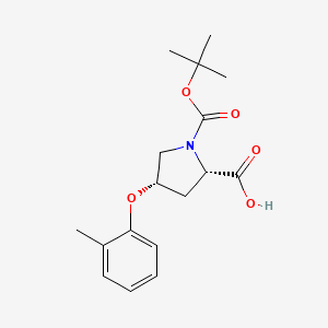 molecular formula C17H23NO5 B3161253 (2S,4S)-1-(叔丁氧羰基)-4-(2-甲基苯氧基)-2-吡咯烷羧酸 CAS No. 869681-95-8