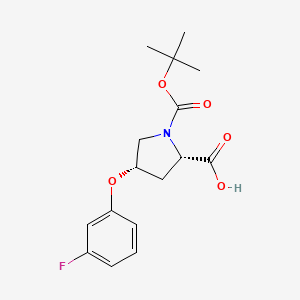 molecular formula C16H20FNO5 B3161256 (2S,4S)-1-(Tert-butoxycarbonyl)-4-(3-fluoro-phenoxy)-2-pyrrolidinecarboxylic acid CAS No. 869681-96-9