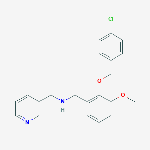 molecular formula C21H21ClN2O2 B316126 N-{2-[(4-chlorobenzyl)oxy]-3-methoxybenzyl}-N-(3-pyridinylmethyl)amine 