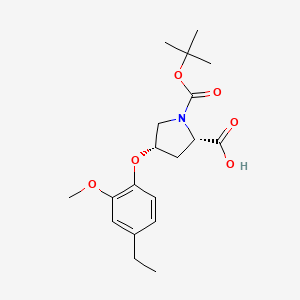 (2S,4S)-1-(Tert-butoxycarbonyl)-4-(4-ethyl-2-methoxyphenoxy)-2-pyrrolidinecarboxylic acid