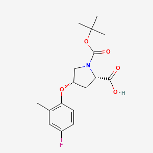 molecular formula C17H22FNO5 B3161288 (2S,4S)-1-(Tert-butoxycarbonyl)-4-(4-fluoro-2-methylphenoxy)-2-pyrrolidinecarboxylic acid CAS No. 869682-08-6