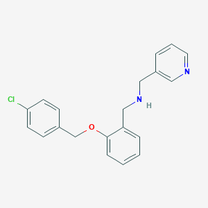 molecular formula C20H19ClN2O B316131 N-{2-[(4-chlorobenzyl)oxy]benzyl}-N-(3-pyridinylmethyl)amine 