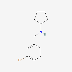 molecular formula C12H16BrN B3161434 N-[(3-bromophenyl)methyl]cyclopentanamine CAS No. 869952-71-6