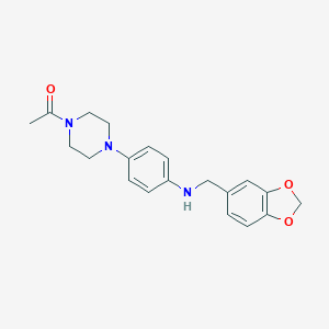 1-[4-[4-(Piperonylamino)phenyl]piperazino]ethanone