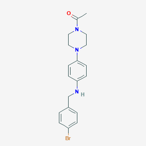 molecular formula C19H22BrN3O B316148 N-[4-(4-acetyl-1-piperazinyl)phenyl]-N-(4-bromobenzyl)amine 