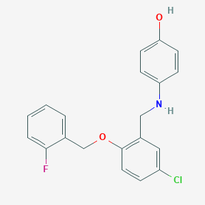 molecular formula C20H17ClFNO2 B316152 4-({5-Chloro-2-[(2-fluorobenzyl)oxy]benzyl}amino)phenol 