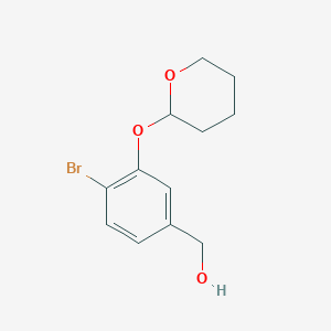 molecular formula C12H15BrO3 B3161541 Benzenemethanol, 4-bromo-3-[(tetrahydro-2H-pyran-2-yl)oxy]- CAS No. 870779-64-9