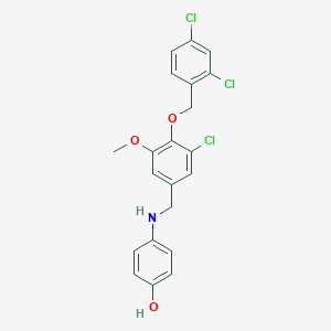 molecular formula C21H18Cl3NO3 B316155 4-({3-Chloro-4-[(2,4-dichlorobenzyl)oxy]-5-methoxybenzyl}amino)phenol 