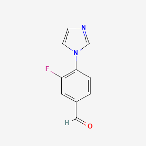 molecular formula C10H7FN2O B3161553 3-fluoro-4-(1H-imidazol-1-yl)benzaldehyde CAS No. 870841-69-3
