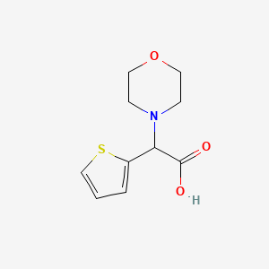 molecular formula C10H13NO3S B3161563 Morpholin-4-YL-thiophen-2-YL-acetic acid CAS No. 870860-34-7