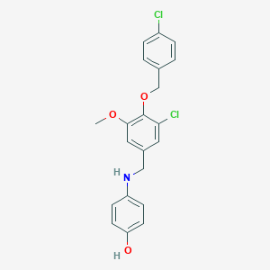 molecular formula C21H19Cl2NO3 B316157 4-({3-Chloro-4-[(4-chlorobenzyl)oxy]-5-methoxybenzyl}amino)phenol 