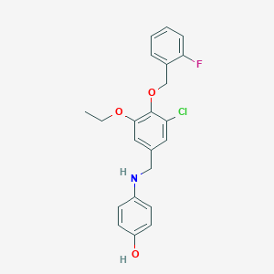 molecular formula C22H21ClFNO3 B316158 4-({3-Chloro-5-ethoxy-4-[(2-fluorobenzyl)oxy]benzyl}amino)phenol 