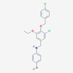 molecular formula C22H21Cl2NO3 B316159 4-({3-Chloro-4-[(4-chlorobenzyl)oxy]-5-ethoxybenzyl}amino)phenol 