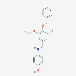 molecular formula C22H22ClNO3 B316160 4-{[4-(Benzyloxy)-3-chloro-5-ethoxybenzyl]amino}phenol 