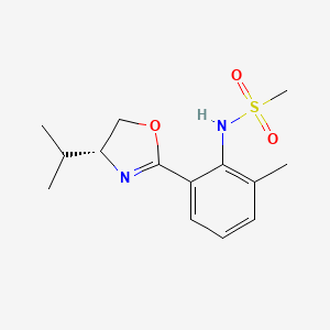 molecular formula C14H20N2O3S B3161615 (R)-N-(2-(4-isopropyl-4,5-dihydrooxazol-2-yl)-6-methylphenyl)methanesulfonamide CAS No. 871360-40-6