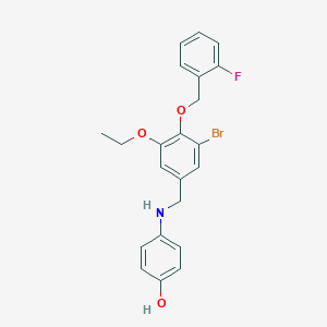 molecular formula C22H21BrFNO3 B316162 4-({3-Bromo-5-ethoxy-4-[(2-fluorobenzyl)oxy]benzyl}amino)phenol 