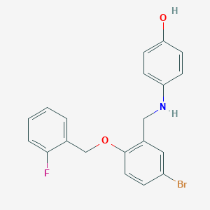 molecular formula C20H17BrFNO2 B316163 4-({5-Bromo-2-[(2-fluorobenzyl)oxy]benzyl}amino)phenol 
