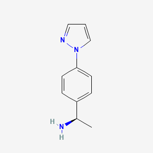 molecular formula C11H13N3 B3161637 (r)-1-(4-(1h-Pyrazol-1-yl)phenyl)ethan-1-amine CAS No. 871721-01-6