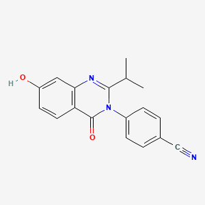 molecular formula C18H15N3O2 B3161638 4-(7-Hydroxy-2-isopropyl-4-oxoquinazolin-3(4H)-YL)benzonitrile CAS No. 871814-52-7